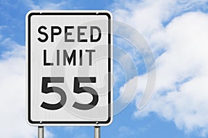 US 55 mph Speed Limit sign