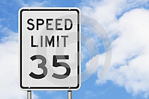 US 35 mph Speed Limit sign