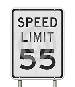 US 55 mph Speed Limit sign photo