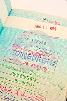 US multiple entry visa.