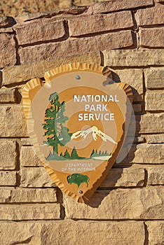 US national park service sign, Utah, USA