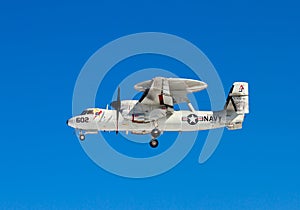 US navy aircraft in flight