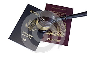 US Passport,UK,EU Legal law concept image