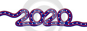 US Presidential Election 2020. Ribbon inscription in flag color. illustration