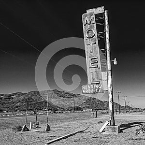 US Route 66 in Mojave Desert, CA