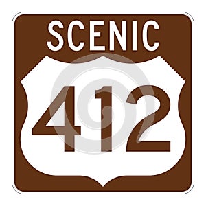 US scenic route 412 sign
