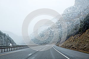 US snowing I 15 interstate snowed road in Nevada