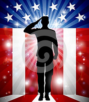 US Soldier Salute Patriotic Background photo