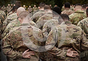 US soldiers. US army. US soldiers pray. Military of USA. Memorial day