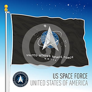 US Space Force official flag, United States, vector illustration