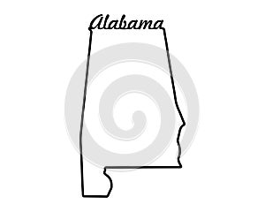 US state map. Alabama outline symbol. Vector illustration