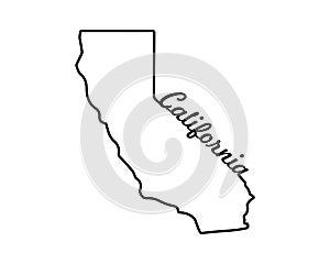 US state map. California outline symbol. Vector illustration