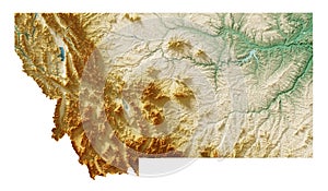 US state of Montana relief map