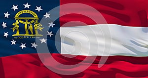 US State Politics Or Business Concept: Georgia Flag, Background Texture, 3d illustration