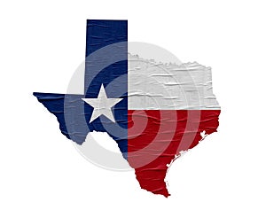 US State Texas map with flag