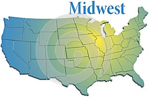 US states Regional MidWest map