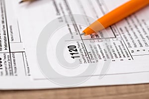 US 1120 tax form