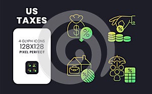 US taxes yellow solid gradient desktop icons