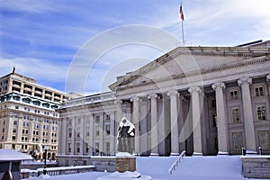 US Treasury Department Snow Washington DC