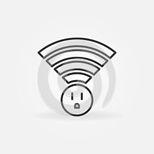 US Wi Fi Smart Socket vector outline concept icon