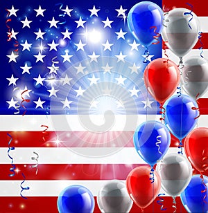 USA 4th july balloons background