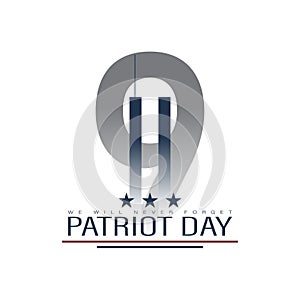 USA 911 Patriot Day. Minimal Design