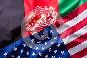 USA and Afganistan. Usa flag and afganistan flag photo