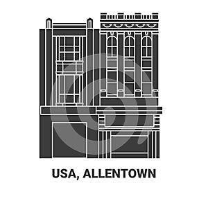 Usa, Allentown, travel landmark vector illustration