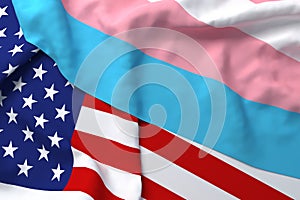 USA America Country Flag LGBT LGBTQ Transgender 3d Rendering