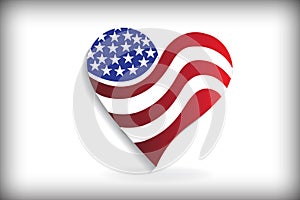 USA American Flag in a heart shape logo