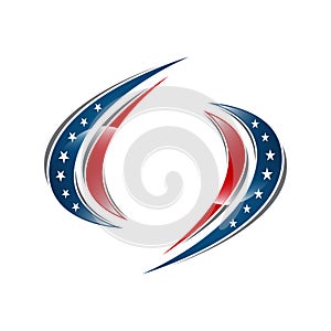 USA american flag logo design elements vector icons