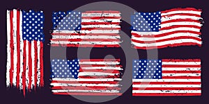 USA american grunge flag. US flags graphic design with stars and stripes and grunge texture. T-shirt print, wallpaper