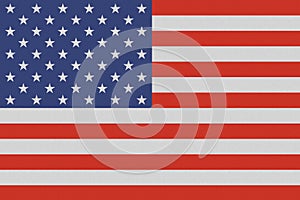 USA American national flag on linen texture