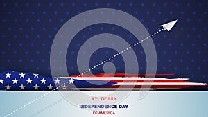 USA American wave flag Happy 4th of July background.Independence day Banner holiday in United States of America. stars template.