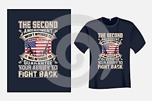USA Army Second Amendment T Shirt Design Vector