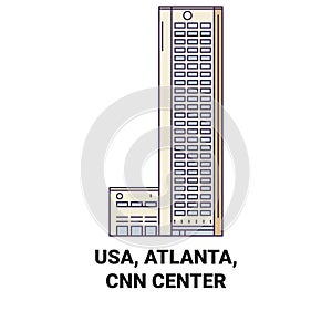 Usa, Atlanta, Cnn Center travel landmark vector illustration photo