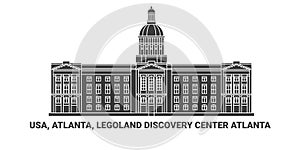 Usa, Atlanta, Legoland Discovery Center Atlanta, travel landmark vector illustration