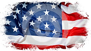 USA background banner panorama template greeting card - Waving American flag - 4th of July, Memorial Day, Veteran`s Day, or other