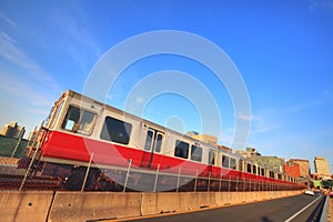 Boston Longfellow bridge at sunset
