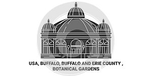 Usa, Buffalo, Buffalo And Erie County , Botanical Gardens travel landmark vector illustration photo