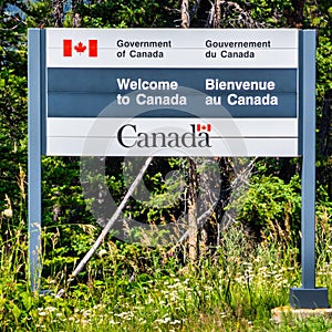 USA - Canada border post,