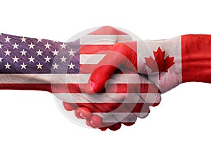 USA Canada Handshake Cooperation Concept