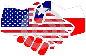 USA - Chile handshake