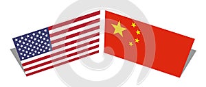 USA and China flag