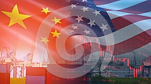 USA and China trade war economy conflict tax business finance money / United States raised taxes on imports of goods from China