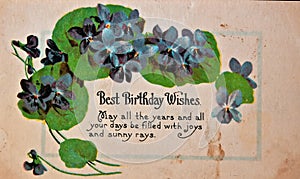 USA - CIRCA 1900 Vintage Birthday Card photo