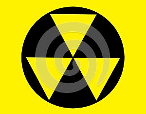 The USA Civil Defence Fallout Shelter Sign Symbol Yellow Backdrop