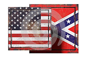 Usa and confederated flags