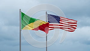 USA and Congo-Brazzaville flags