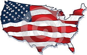 USA country-shaped Flag